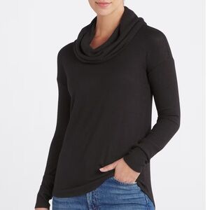 BOBEAU Felix Cowl Neck Cozy Sweatshirt black medium new